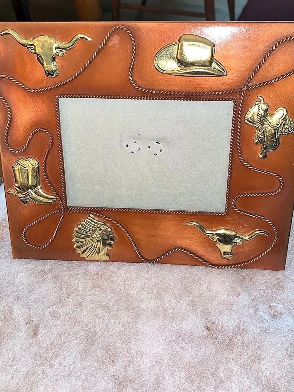 Prinz Vintage Western Themed Copper Picture Frame